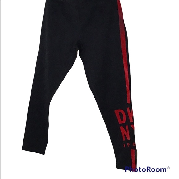 DKNY Sport Logo Athletic Leggings , M, EUC - Picture 2 of 5